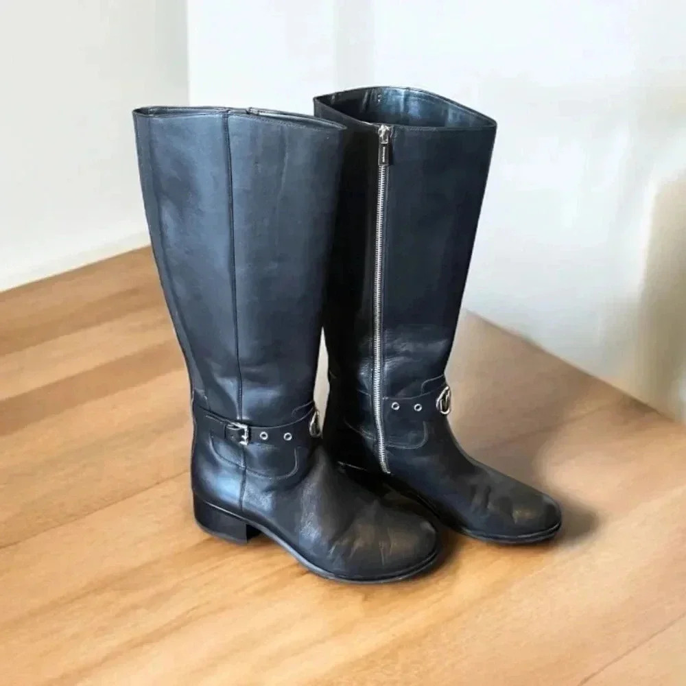 Michael Kors Black Leather Boots - Picture 3 of 12